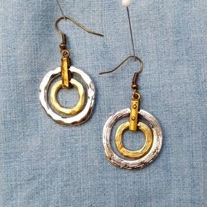 Silver and gold tones earrings